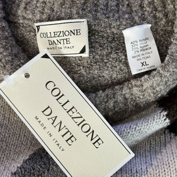 Collezione Dante Italy Alpaca Wool Sweater Mens XL NWT Long Sleeve Crew Neck - Picture 10 of 11